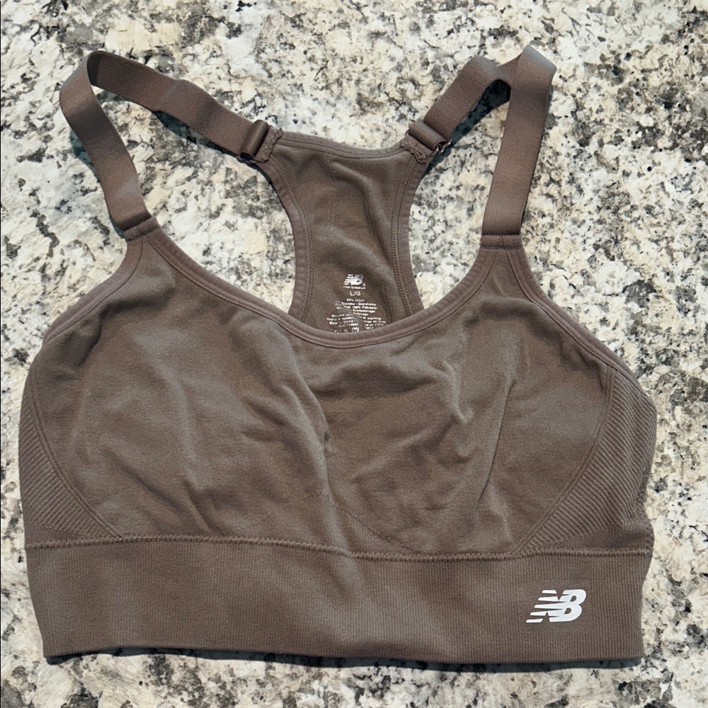 New Balance Women's Brown Racerback Support Sports Bra